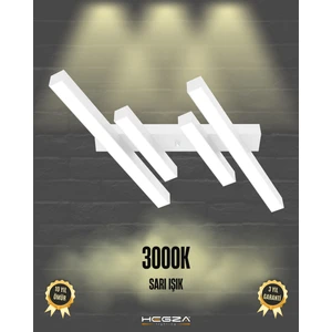 Hegza Lighting Grada (Beyaz Kasa, Sarı Işık) Ledli Modern Plafonyer LED Avize Salon Mutfak Oturma Odası Antre Hol Çocuk Odası LED