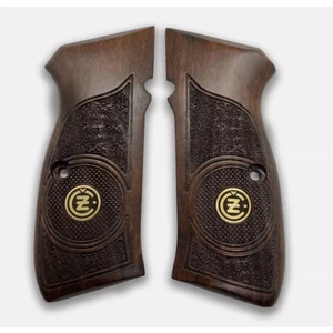 Zib Grips Silah Kabzası - Cz 75, Canik 55, S120, L120 ile Uyumlu - Koyu Kahverengi Renk - Metal Logolu - CZ75CV067L1