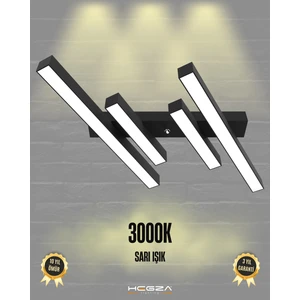 Hegza Lighting Grada (Siyah Kasa, Sarı Işık) Ledli Modern Plafonyer LED Avize Salon Mutfak Oturma Odası Antre Hol Çocuk Odası LED