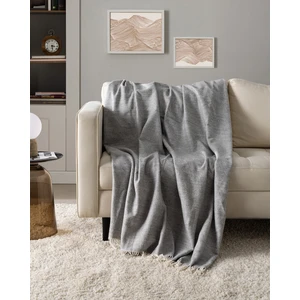 Chale Tek Kişilik Pamuklu Battaniye - Gri/bej