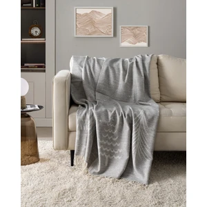 Chale Tek Kişilik Pamuklu Battaniye - Açık Gri