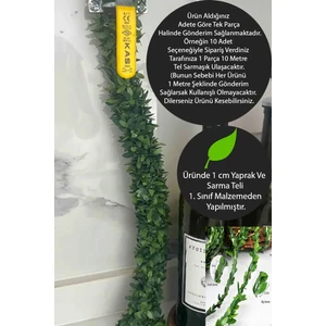 1 Metre Tel Yaprak Doğalgaz Borusu Süsü Şerit Yapay Taç Sarmaşık Çiçek Süs