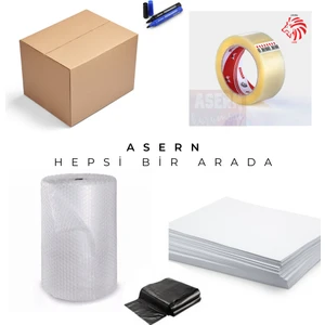 Hepsi Bir Arada Hediyeli Paketleme Seti Taşınma Seti Boş Koli 10 Adet Patpat 10 Metre Bant 2 Adet Kağıt 2 kg Taşıma Poşeti 10 Adet ve Hediye Koli Kalemi