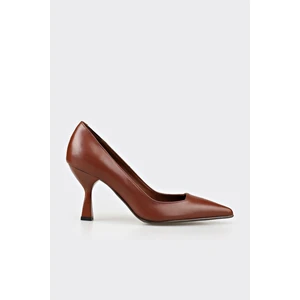 Kahve Deri Kadın Stiletto