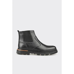 Siyah Deri Erkek Günlük Bot