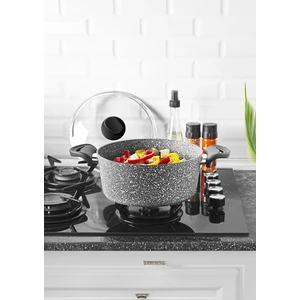26 cm Granit Derin Tencere Gri