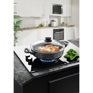 26 cm Granit Basık Tencere Siyah
