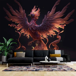 Duvar Kağıdı Baskı Anka Kuşu Desenli