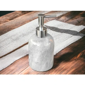 Urestone Home Mermer Gri Sıvı Sabunluk-Mermer Banyo Seti Sıvı Sabunluk