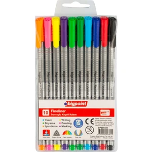 | Renkli Fineliner Seti, 0.4 mm Fiber Uçlu - Kokusuz Su Bazlı Çizim Kalemi, 10'lu Renkli Set