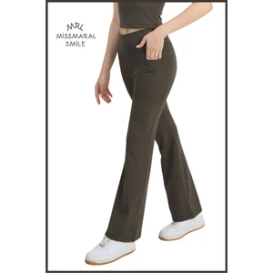 Miss Maral Kadın Haki Rengi  Ispanyol Paça Tayt Yüksek Bel Toparlayıcı Çift Cepli Bootcut  HB11053