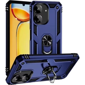 Xiaomi Poco C65 Kılıf Vega Standlı Yüzüklü Zırh + Ekran Koruyucu