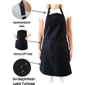 Mutfak önlüğü su geçirmez şef önlüğü 2 geniş cepli barista önlüğü