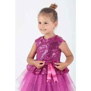 Ahenk Kids AHENGİM KIZ ÇOCUK ELBİSE KIZ ELBİSE PUL PAYETLİ AK2207