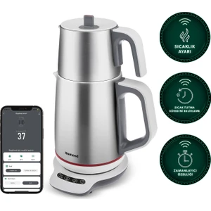 Royaltea Smart 1790H Inox Konuşan Çay Makinesi (Wi-Fi)