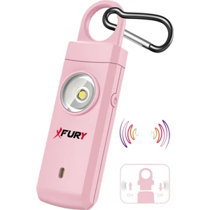 Kişisel Güvenlik Alarmı ve Anahtarlık - 130DB Yüksek Sesli, Işıklı, Şarj Edilebilir, Pembe