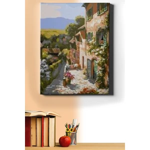 Sayılarla Boyama Seti Kasnaklı Taş Evler 40 x 50 cm