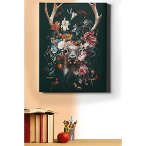 Sayılarla Boyama Seti Kasnaklı Geyik ve Çiçekler 60 x 75 cm