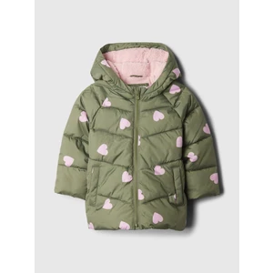 Kız Bebek Haki babyGap ColdControl Max Sherpa Puffer Ceket