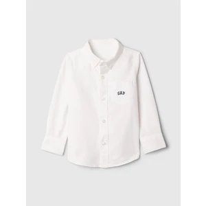 Erkek Bebek Beyaz Gap Logo Oxford Gömlek