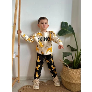 Miniko Kids Erkek Çocuk Lion King Modelli 3 Iplik Şardonlu Eşofman Takımı