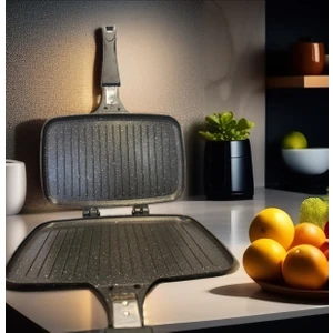 Ocak Üstü Döküm El Tost Makinesi 29x19cm Casting Quality CR-571