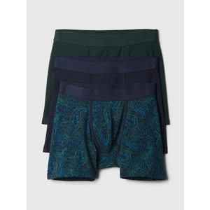 Erkek Koyu Yeşil 5" 3'lü Boxer Seti