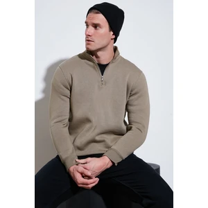 Pamuklu Regular Fit Yarım Fermuarlı Dik Yaka Sweat Erkek Sweat 59052592