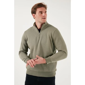 Pamuklu Regular Fit Yarım Fermuarlı Dik Yaka Sweat Erkek Sweat 59052592