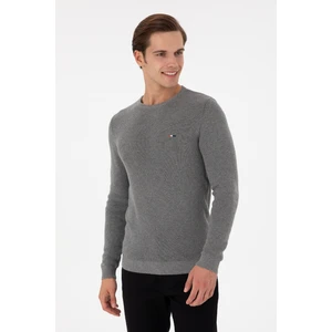 U.S. Polo Assn. Erkek Gri Melanj Kazak /Triko 50298282-VR086