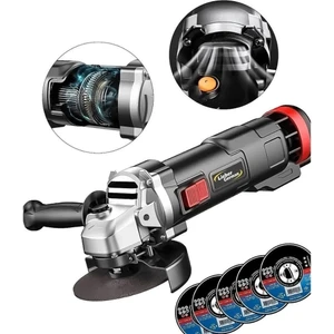 Spech Power 5000 Watt Bakır Sargı Çelik Dişli 115 mm Avuç Içi Taşlama Spiral Makinesi 5 Taş Hediye