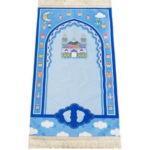 Ilk Seccadem Mavi Baskılı Erkek Çocuk Seccade