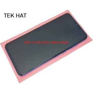 Xiaomi Redmi Note 8 Pro LCD Ekran Dokunmatik Orijinal (Full Çıtalı Mavi)