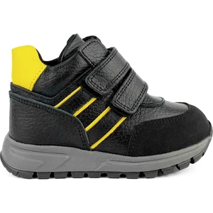 Cici Bebe Deri Siyah Sarı Erkek Bebek Bot