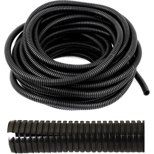 26MM Yarıklı Spiral Hortum Kablo Gizleme Izolasyon Borusu Esnek Siyah