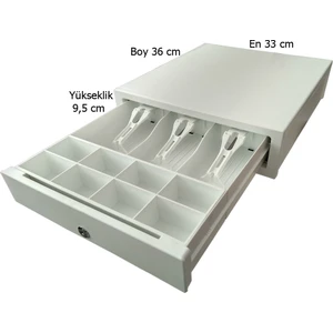 11 Gözlü Dokunmatik Elle Açılır Orta Boy Para Çekmecesi 33 x 36 x 9,5 cm