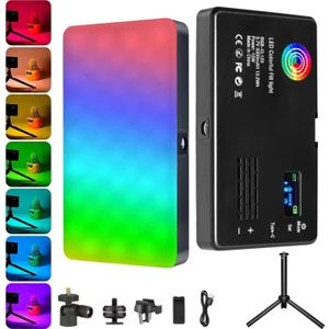 RGB-CL120 LED Video Fotoğraf Dolgu Işığı 9000K LCD Ekran 20 Efekt Dslr Vlog Canlı Yayın