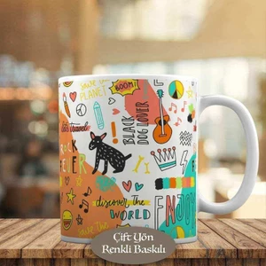 Black Dog Love-Köpek Baskılı Kupa Bardak HEDIYELIK-553