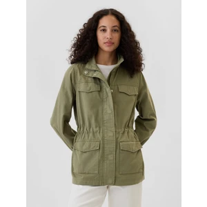 Kadın Haki Kanvas Utility Ceket
