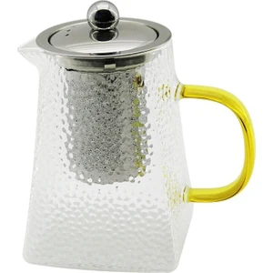 Gold Bazaar Kare Kabartmalı - Borosilikat  Cam Demlik 550ML (4764)