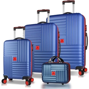 My Valice Puzzle Abs Kabin Orta Büyük ve Makyaj Boy Lacivert 4'lü Travel Valiz Seti