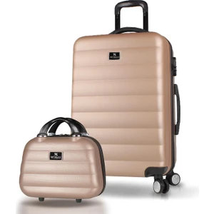 My Valice Colors Abs Makyaj ve Orta Boy Gold  2'li Valiz Seti