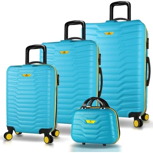 My Valice Croc Abs Kabin Orta Büyük ve Makyaj Boy Turkuaz 4'lü Travel Valiz Seti