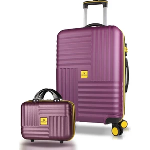 My Valice Puzzle Abs Makyaj ve Orta Boy Mürdüm 2'li Valiz Seti