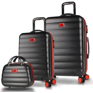 My Valice Colors Abs Makyaj Kabin ve Orta Boy Siyah 3'lü Valiz Seti