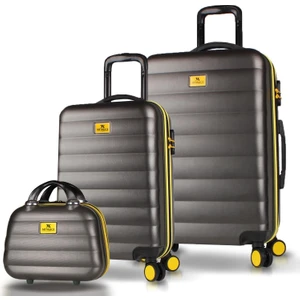 My Valice Colors Abs Makyaj Kabin ve Orta Boy Antrasit 3'lü Valiz Seti