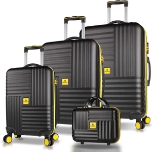 My Valice Puzzle Abs Kabin Orta Büyük ve Makyaj Boy Siyah 4'lü Travel Valiz Seti