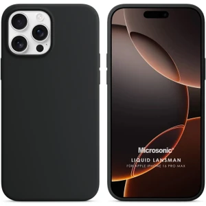 Apple iPhone 16 Pro Max Kılıf Liquid Lansman Silikon Siyah