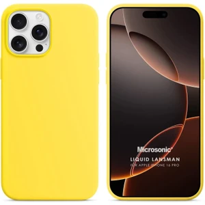 Apple iPhone 16 Pro Kılıf Liquid Lansman Silikon Sarı