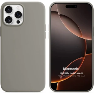 Apple iPhone 16 Pro Max Kılıf Liquid Lansman Silikon Gri